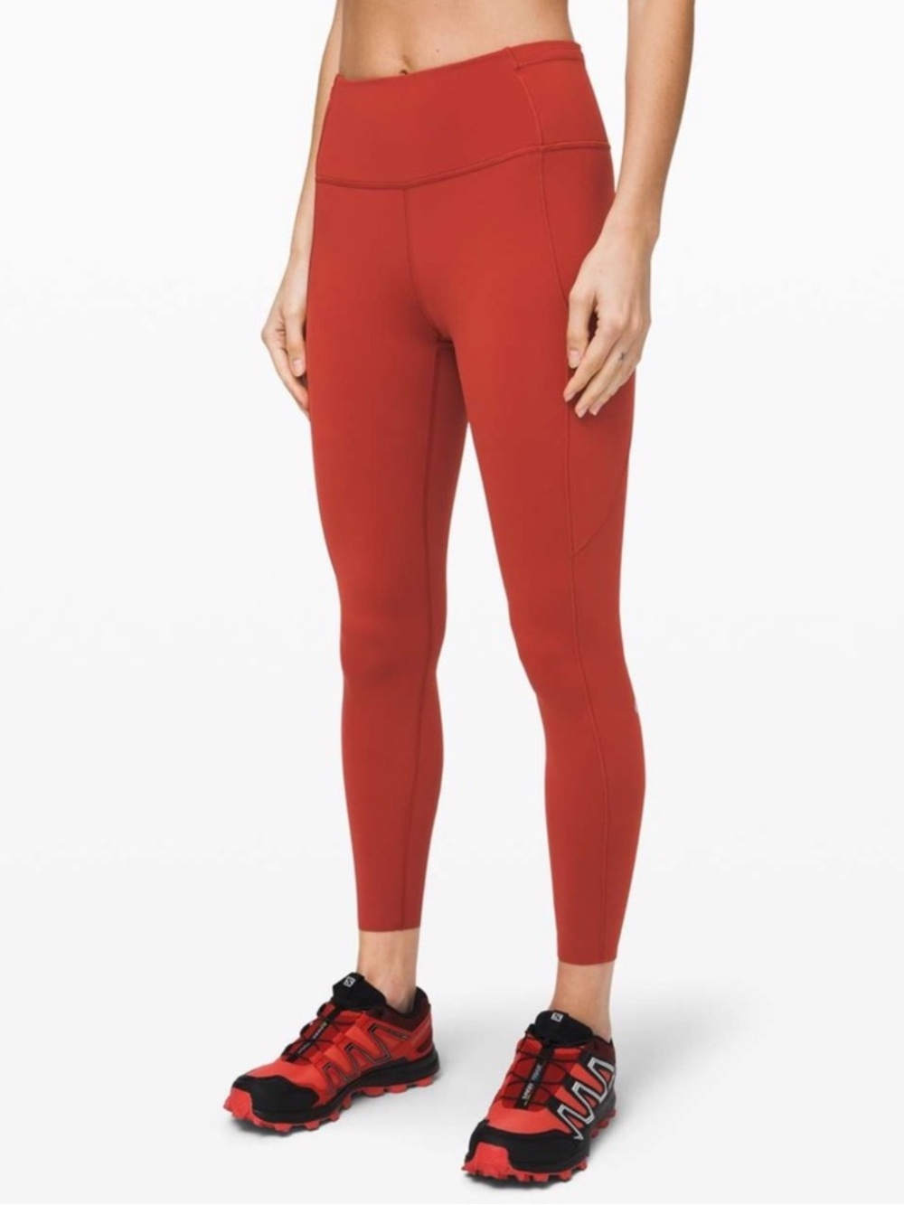Lululemon Magma Orange Fast & Free 7/8 Tight II Nulux 25” Leggings 10